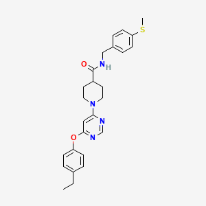 molecular formula C26H30N4O2S B2888342 2-甲基-N-(4-{[(3-氧代-3,4-二氢喹喔啉-2-基)甲基]硫代}苯基)丙酰胺 CAS No. 1116045-23-8