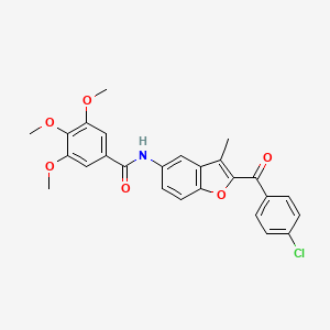 N-[2-(4-chlorobenzoyl)-3-methyl-1-benzofuran-5-yl]-3,4,5-trimethoxybenzamide