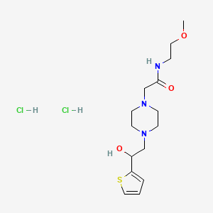 2-(4-(2-hydroxy-2-(thiophen-2-yl)ethyl)piperazin-1-yl)-N-(2-methoxyethyl)acetamide dihydrochloride