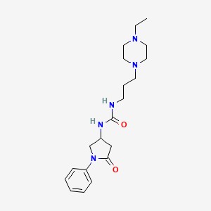 molecular formula C20H31N5O2 B2888353 1-(3-(4-Ethylpiperazin-1-yl)propyl)-3-(5-oxo-1-phenylpyrrolidin-3-yl)urea CAS No. 894011-21-3