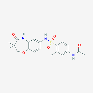 N-(4-(N-(3,3-dimethyl-4-oxo-2,3,4,5-tetrahydrobenzo[b][1,4]oxazepin-7-yl)sulfamoyl)-3-methylphenyl)acetamide