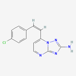 molecular formula C13H10ClN5 B2888357 7-[(Z)-2-(4-chlorophenyl)ethenyl]-[1,2,4]triazolo[1,5-a]pyrimidin-2-amine CAS No. 303145-72-4