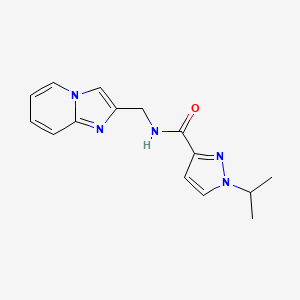 molecular formula C15H17N5O B2888373 N-(imidazo[1,2-a]pyridin-2-ylmethyl)-1-isopropyl-1H-pyrazole-3-carboxamide CAS No. 1207000-55-2