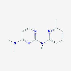 molecular formula C12H15N5 B2888375 N4,N4-二甲基-N2-(6-甲基吡啶-2-基)嘧啶-2,4-二胺 CAS No. 2309214-99-9