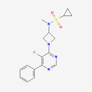molecular formula C17H19FN4O2S B2888379 N-[1-(5-Fluoro-6-phenylpyrimidin-4-yl)azetidin-3-yl]-N-methylcyclopropanesulfonamide CAS No. 2380081-56-9