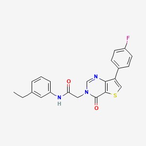 molecular formula C22H18FN3O2S B2888383 N-(3-ethylphenyl)-2-[7-(4-fluorophenyl)-4-oxothieno[3,2-d]pyrimidin-3(4H)-yl]acetamide CAS No. 1207050-63-2