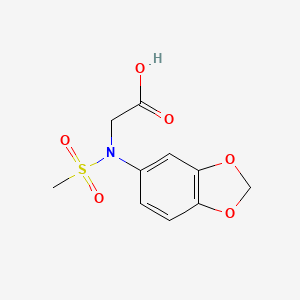 molecular formula C10H11NO6S B2888384 N-1,3-benzodioxol-5-yl-N-(methylsulfonyl)glycine CAS No. 714203-17-5