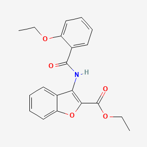 molecular formula C20H19NO5 B2888389 Ethyl 3-(2-ethoxybenzamido)benzofuran-2-carboxylate CAS No. 847405-73-6