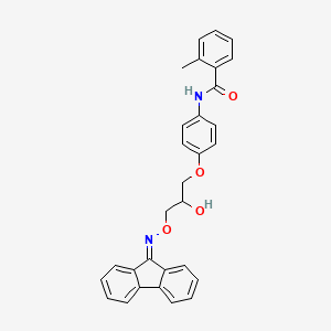 molecular formula C30H26N2O4 B2888398 N-(4-(3-(((9H-fluoren-9-ylidene)amino)oxy)-2-hydroxypropoxy)phenyl)-2-methylbenzamide CAS No. 1021208-25-2