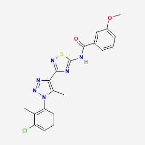 N-{3-[1-(3-chloro-2-methylphenyl)-5-methyl-1H-1,2,3-triazol-4-yl]-1,2,4-thiadiazol-5-yl}-3-methoxybenzamide