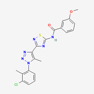 molecular formula C20H17ClN6O2S B2888403 N-{3-[1-(3-chloro-2-methylphenyl)-5-methyl-1H-1,2,3-triazol-4-yl]-1,2,4-thiadiazol-5-yl}-3-methoxybenzamide CAS No. 895118-25-9