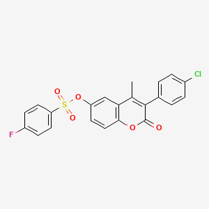 3-(4-chlorophenyl)-4-methyl-2-oxo-2H-chromen-6-yl 4-fluorobenzenesulfonate