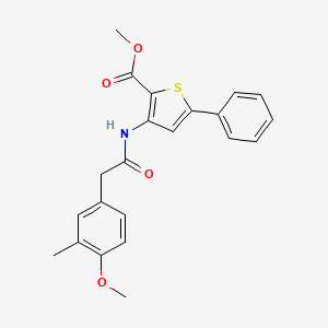 molecular formula C22H21NO4S B2888412 3-(2-(4-甲氧基-3-甲基苯基)乙酰氨基)-5-苯基噻吩-2-甲酸甲酯 CAS No. 955825-43-1