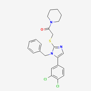 2-((1-benzyl-5-(3,4-dichlorophenyl)-1H-imidazol-2-yl)thio)-1-(piperidin-1-yl)ethanone