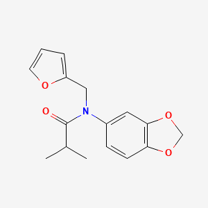 molecular formula C16H17NO4 B2888420 N-苯并[3,4-D]1,3-二氧杂环-5-基-N-(2-呋喃甲基)-2-甲基丙酰胺 CAS No. 1119392-28-7