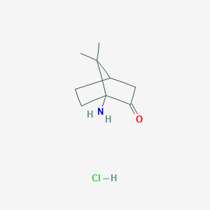 molecular formula C9H16ClNO B2888427 1-Amino-7,7-dimethylbicyclo[2.2.1]heptan-2-one;hydrochloride CAS No. 34783-12-5
