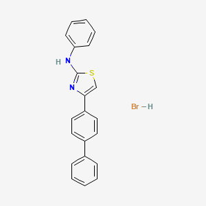 molecular formula C21H17BrN2S B2888437 苯基(4-(4-苯基苯基)(2,5-噻唑基))胺，氢溴酸盐 CAS No. 42056-68-8