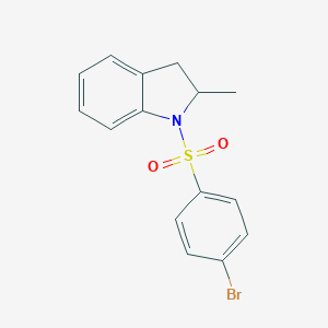 molecular formula C15H14BrNO2S B288844 1-[(4-Bromophenyl)sulfonyl]-2-methylindoline 