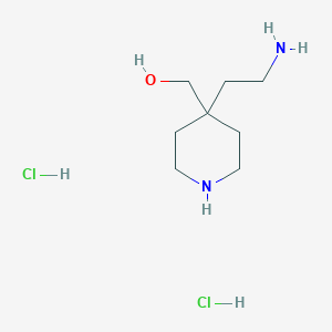 molecular formula C8H20Cl2N2O B2888441 [4-(2-Aminoethyl)piperidin-4-yl]methanol;dihydrochloride CAS No. 2287311-65-1