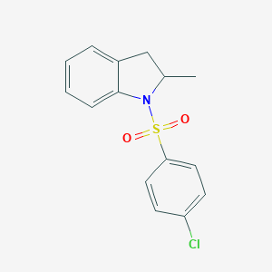 molecular formula C15H14ClNO2S B288845 1-[(4-Chlorophenyl)sulfonyl]-2-methylindoline 