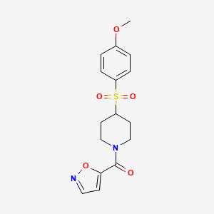 molecular formula C16H18N2O5S B2888452 Isoxazol-5-yl(4-((4-methoxyphenyl)sulfonyl)piperidin-1-yl)methanone CAS No. 1795192-25-4