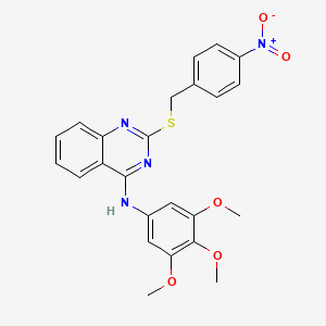molecular formula C24H22N4O5S B2888454 2-[(4-nitrophenyl)methylsulfanyl]-N-(3,4,5-trimethoxyphenyl)quinazolin-4-amine CAS No. 688355-81-9