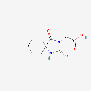 molecular formula C14H22N2O4 B2888458 2-{8-叔丁基-2,4-二氧代-1,3-二氮杂螺[4.5]癸-3-基}乙酸 CAS No. 796067-46-4