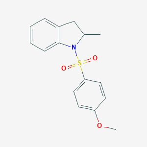 molecular formula C16H17NO3S B288846 1-[(4-Methoxyphenyl)sulfonyl]-2-methylindoline 