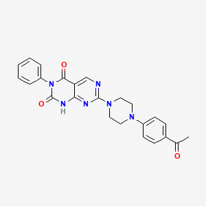 molecular formula C24H22N6O3 B2888468 7-[4-(4-乙酰基苯基)哌嗪-1-基]-3-苯基嘧啶并[4,5-d]嘧啶-2,4(1H,3H)-二酮 CAS No. 1396758-60-3