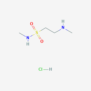 molecular formula C4H13ClN2O2S B2888469 盐酸N-甲基-2-(甲基氨基)乙磺酰胺 CAS No. 1820649-90-8