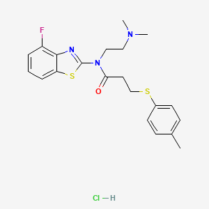 molecular formula C21H25ClFN3OS2 B2888481 N-(2-(dimethylamino)ethyl)-N-(4-fluorobenzo[d]thiazol-2-yl)-3-(p-tolylthio)propanamide hydrochloride CAS No. 1216803-06-3