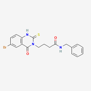 N-benzyl-4-(6-bromo-4-oxo-2-sulfanylidene-1H-quinazolin-3-yl)butanamide