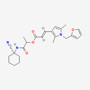 molecular formula C24H29N3O4 B2888505 [1-[(1-cyanocyclohexyl)amino]-1-oxopropan-2-yl] (E)-3-[1-(furan-2-ylmethyl)-2,5-dimethylpyrrol-3-yl]prop-2-enoate CAS No. 930476-27-0
