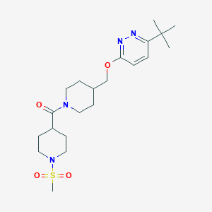 molecular formula C21H34N4O4S B2888519 [4-[(6-Tert-butylpyridazin-3-yl)oxymethyl]piperidin-1-yl]-(1-methylsulfonylpiperidin-4-yl)methanone CAS No. 2310010-88-7