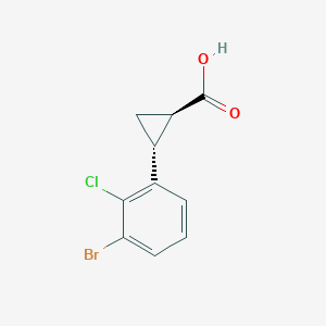 molecular formula C10H8BrClO2 B2888528 (1R,2R)-2-(3-溴-2-氯苯基)环丙烷-1-羧酸 CAS No. 2350413-11-3