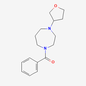 molecular formula C16H22N2O2 B2888533 Phenyl(4-(tetrahydrofuran-3-yl)-1,4-diazepan-1-yl)methanone CAS No. 2309734-94-7