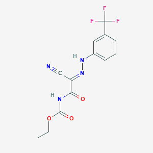 ethyl N-[(E)-cyano({2-[3-(trifluoromethyl)phenyl]hydrazin-1-ylidene})carbonyl]carbamate