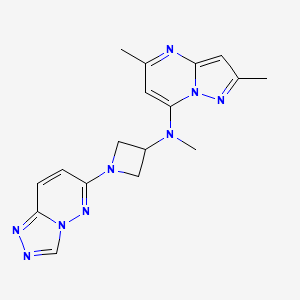 molecular formula C17H19N9 B2888549 N-{2,5-dimethylpyrazolo[1,5-a]pyrimidin-7-yl}-N-methyl-1-{[1,2,4]triazolo[4,3-b]pyridazin-6-yl}azetidin-3-amine CAS No. 2198375-54-9