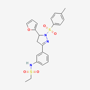 N-(3-(5-(furan-2-yl)-1-tosyl-4,5-dihydro-1H-pyrazol-3-yl)phenyl)ethanesulfonamide