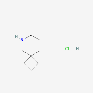 molecular formula C9H18ClN B2888567 7-甲基-6-氮杂螺[3.5]壬烷；盐酸盐 CAS No. 2411298-66-1