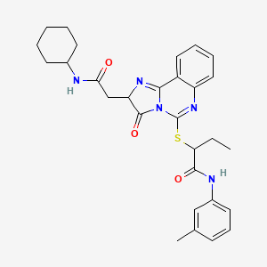 2-((2-(2-(cyclohexylamino)-2-oxoethyl)-3-oxo-2,3-dihydroimidazo[1,2-c]quinazolin-5-yl)thio)-N-(m-tolyl)butanamide