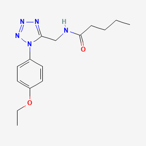 molecular formula C15H21N5O2 B2888581 N-((1-(4-ethoxyphenyl)-1H-tetrazol-5-yl)methyl)pentanamide CAS No. 1005302-98-6