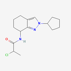 molecular formula C15H22ClN3O B2888583 2-Chloro-N-(2-cyclopentyl-4,5,6,7-tetrahydroindazol-7-yl)propanamide CAS No. 2411249-45-9
