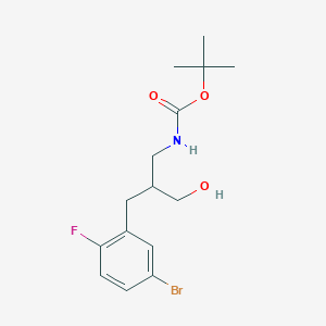 molecular formula C15H21BrFNO3 B2888591 tert-butyl N-{2-[(5-bromo-2-fluorophenyl)methyl]-3-hydroxypropyl}carbamate CAS No. 1701938-87-5