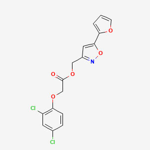 molecular formula C16H11Cl2NO5 B2888597 [5-(Furan-2-yl)-1,2-oxazol-3-yl]methyl 2-(2,4-dichlorophenoxy)acetate CAS No. 1203233-51-5