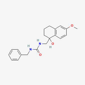 molecular formula C20H24N2O3 B2888611 1-Benzyl-3-((1-hydroxy-6-methoxy-1,2,3,4-tetrahydronaphthalen-1-yl)methyl)urea CAS No. 2034443-45-1