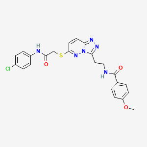 molecular formula C23H21ClN6O3S B2888613 N-(2-(6-((2-((4-氯苯基)氨基)-2-氧代乙基)硫代)-[1,2,4]三唑并[4,3-b]哒嗪-3-基)乙基)-4-甲氧基苯甲酰胺 CAS No. 872995-64-7