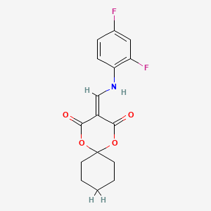 molecular formula C16H15F2NO4 B2888620 3-(((2,4-Difluorophenyl)amino)methylene)-1,5-dioxaspiro[5.5]undecane-2,4-dione CAS No. 369396-96-3