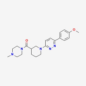 molecular formula C22H29N5O2 B2888623 (1-(6-(4-Methoxyphenyl)pyridazin-3-yl)piperidin-3-yl)(4-methylpiperazin-1-yl)methanone CAS No. 1105231-44-4