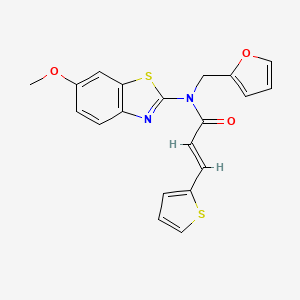 (E)-N-(furan-2-ylmethyl)-N-(6-methoxybenzo[d]thiazol-2-yl)-3-(thiophen-2-yl)acrylamide